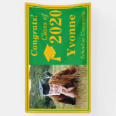 Green Gold One Foto Class 2024 Abschluss Banner (Vertikal)