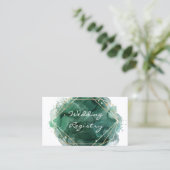Green Gold Paint Wedding Registrierungskarte Visitenkarte (Stehend Vorderseite)