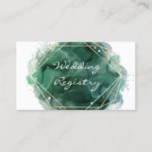 Green Gold Paint Wedding Registrierungskarte Visitenkarte (Vorderseite)