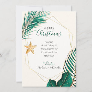 Green & Gold Palm Tree Tropical Beach Weihnachten