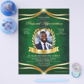 Green Gold Pastoral Appreciation Kirche Service Flyer (Einzeln)