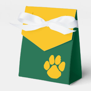 Green & Gold Pawprint Abschluss Gefälligkeitsboxen Geschenkschachtel