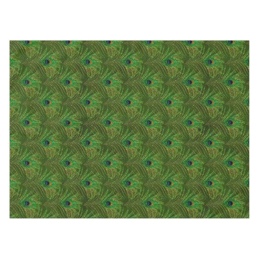 Green Gold Peacock Feathers Tableclout Tischdecke (Vorderseite (Horizontal))