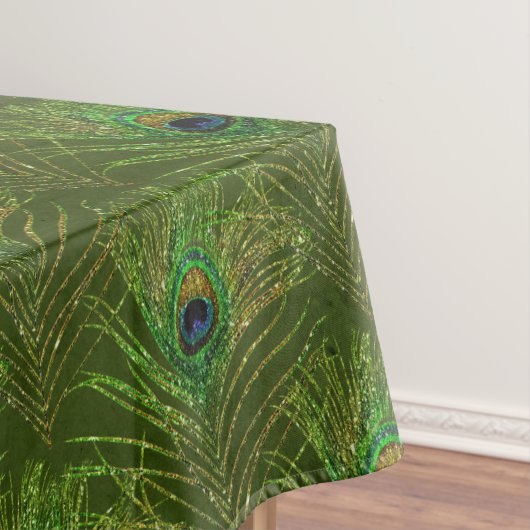 Green Gold Peacock Feathers Tableclout Tischdecke (Beispiel)