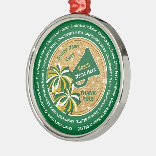 Green Gold Personalisierte Chefindaktion Ornament Aus Metall (Links)