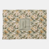 Green Gold Personalized Kitchen Towel Chic Look Geschirrtuch (Horizontal)