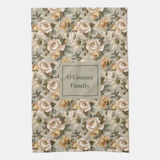 Green Gold Personalized Kitchen Towel Chic Look Geschirrtuch (Vertikal)