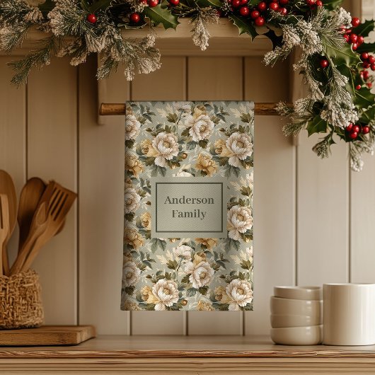 Green Gold Personalized Kitchen Towel Chic Look Geschirrtuch