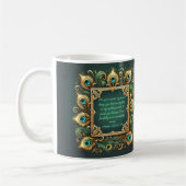 Green Gold Pfau Rahmen anpassbar Kaffeetasse (Links)