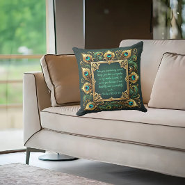 Green Gold Pfau Rahmen anpassbar Kissen