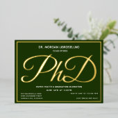Green Gold PhD-Abschluss Folieneinladung (Stehend vorne)