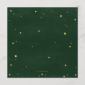 Green/Gold-Platzierte Sterne Platz/Runde Halloween Menükarte (Rückseite)