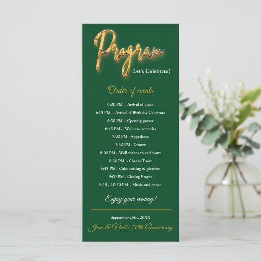 Green & Gold Programm 3d Gold Tex Minimalistisches (Stehend Vorderseite)