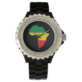 Green, Gold & Red Africa Flag Armbanduhr