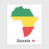Green, Gold & Red Africa Flag Aufkleber (Blatt)