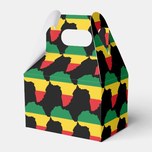 Green, Gold & Red Africa Flag Geschenkschachtel (Rückseite)