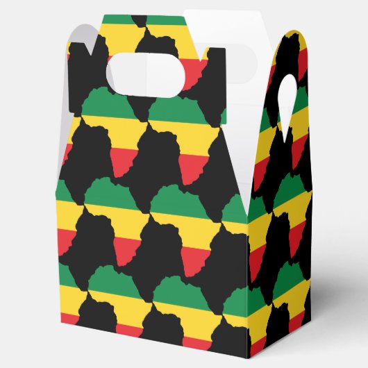 Green, Gold & Red Africa Flag Geschenkschachtel (Geöffnet)