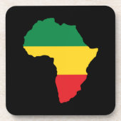 Green, Gold & Red Africa Flag Getränkeuntersetzer (Vorderseite)