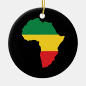 Green, Gold & Red Africa Flag Keramikornament (Vorne)