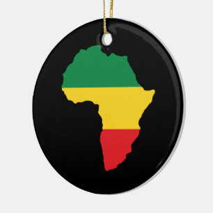 Green, Gold & Red Africa Flag Keramikornament