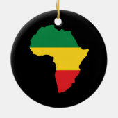 Green, Gold & Red Africa Flag Keramikornament (Hinten)