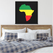 Green, Gold & Red Africa Flag Leinwanddruck (Insitu (Schlafzimmer))