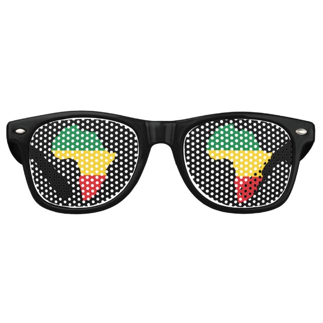 Green, Gold & Red Africa Flag Partybrille (Vorderseite)