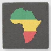 Green, Gold & Red Africa Flag Steinuntersetzer (Vorderseite)