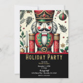 Green Gold Red Nutcracker Weihnachtsfeier Einladung (Vorderseite)