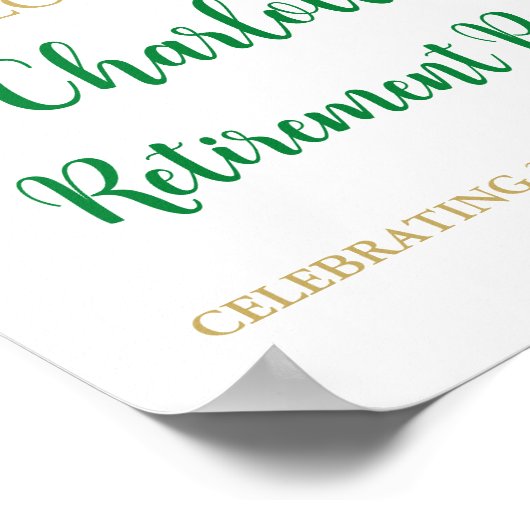 Green Gold Retirement Party 8.5x11 Poster (Ecke)