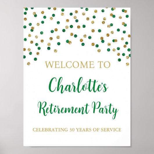 Green Gold Retirement Party 8.5x11 Poster (Vorne)