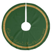Green Gold Ring Personalisiert Polyester Weihnachtsbaumdecke (Vorderseite)