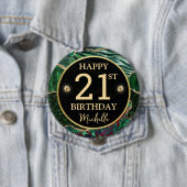 Green Gold Safari Achat Geburtstagsabzeichen Button (Beispiel)