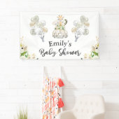 Green Gold Safari Animals Drive by Baby Shower Banner (Insitu)