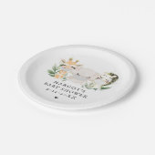 Green Gold Safari Animals Drive by Baby Shower Pappteller (Schrägansicht)