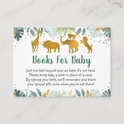 Green Gold Safari Baby Shower Buy Request Begleitkarte (Vorderseite)
