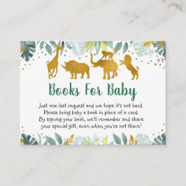 Green Gold Safari Baby Shower Buy Request Begleitkarte