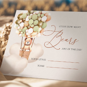 Green Gold schätzt, wie viele Bären Balloons Ticke Begleitkarte