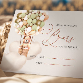 Green Gold schätzt, wie viele Bären Balloons Ticke Begleitkarte