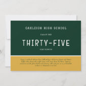 Green & Gold | School Wiedersehen Alumni Party Einladung (Vorderseite)