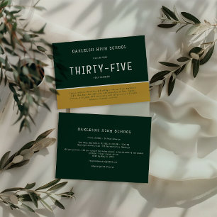 Green & Gold   School Wiedersehen Alumni Party Einladung