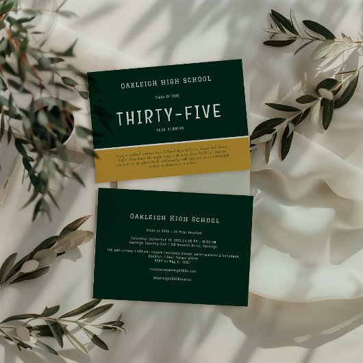 Green & Gold | School Wiedersehen Alumni Party Einladung