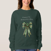 Green Gold Shamrock Bow Hat Sweatshirt (Vorderseite)