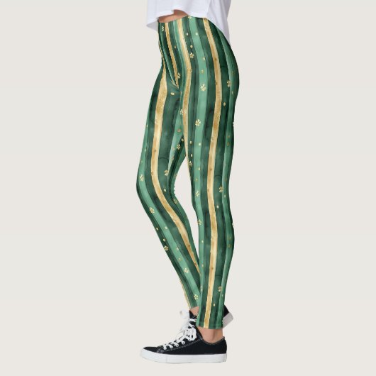 Green Gold Shamrock St. Patrick's Day Leggings (Links)