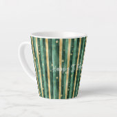 Green Gold Shamrock St. Patrick's Day Stripes Milchtasse (Linke Ecke)