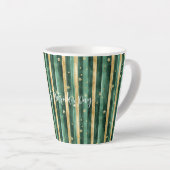 Green Gold Shamrock St. Patrick's Day Stripes Milchtasse (Rechte Ecke)