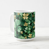 Green Gold Shamrocks St. Patrick's Day   Kaffeetasse (Vorderseite Links)