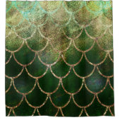 Green & Gold Shimmer Meerjungfische Scala Duschvorhang (Vorderseite)