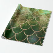 Green & Gold Shimmer Meerjungfische Scala Geschenkpapier (Ungerollt)