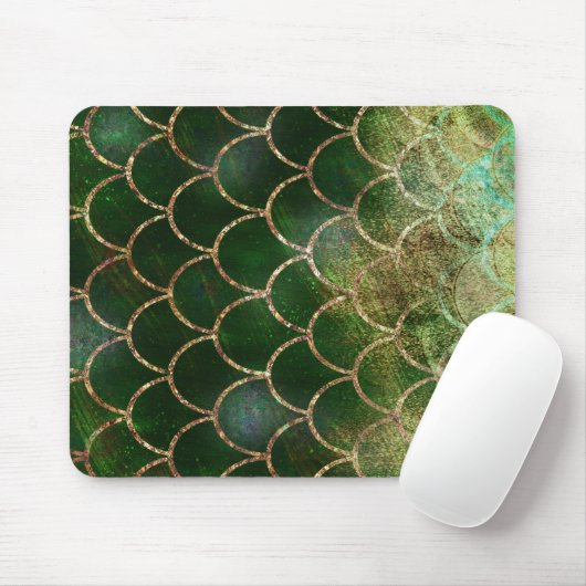 Green & Gold Shimmer Meerjungfische Scala Mousepad (Mit Mouse)